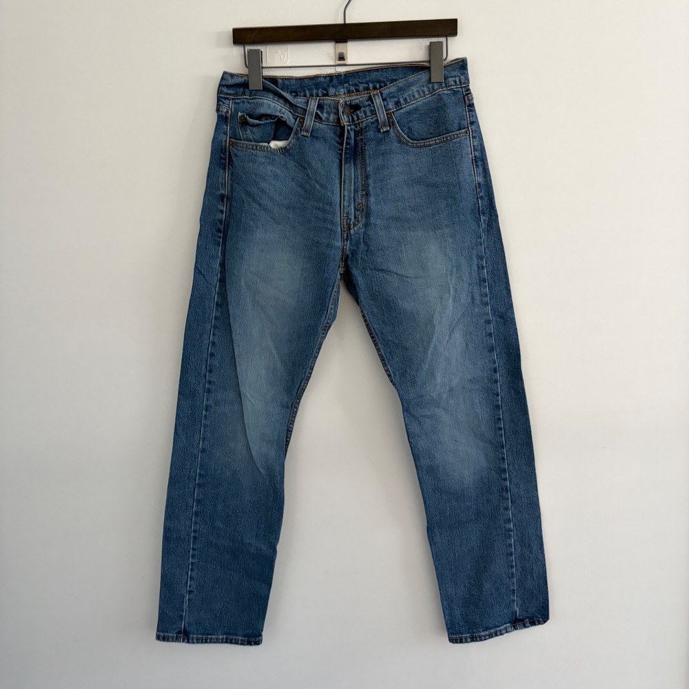 Levis 505 Regular Fit Straight Leg Jeans Blue Denim W32 L30